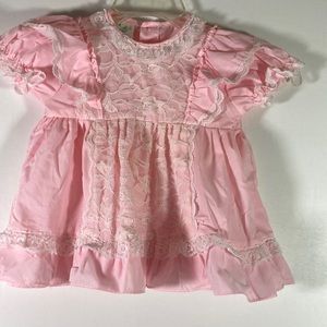 Cradle Togs Pink Baby Dress w Embroider Lace Detail Size 18 Months